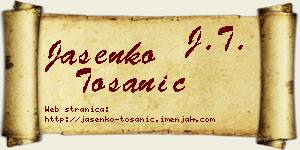 Jasenko Tošanić vizit kartica